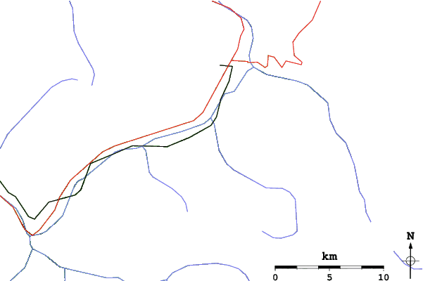 Roads and rivers close to Montchavin/Les Coches