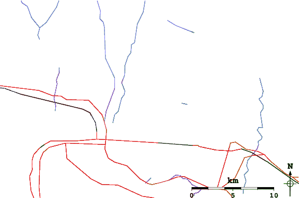 Roads and rivers close to Mount Seymour