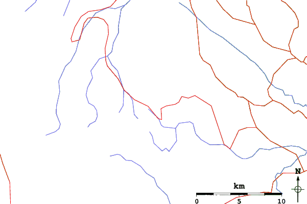 Roads and rivers close to Mount Washington