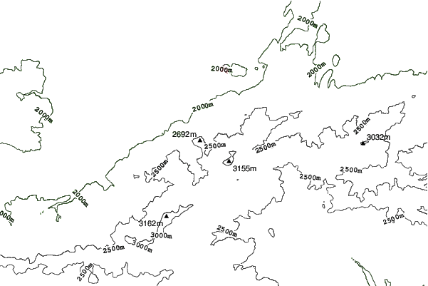 Mt Palandöken neighbourhood contours