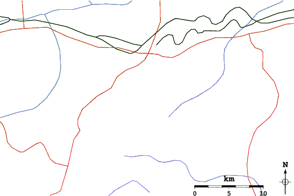 Roads and rivers close to Mt Palandöken