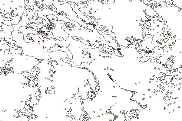 Norway Mountain neighbourhood contours