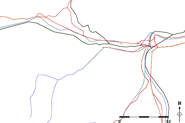 Roads and rivers close to Oberperfuss