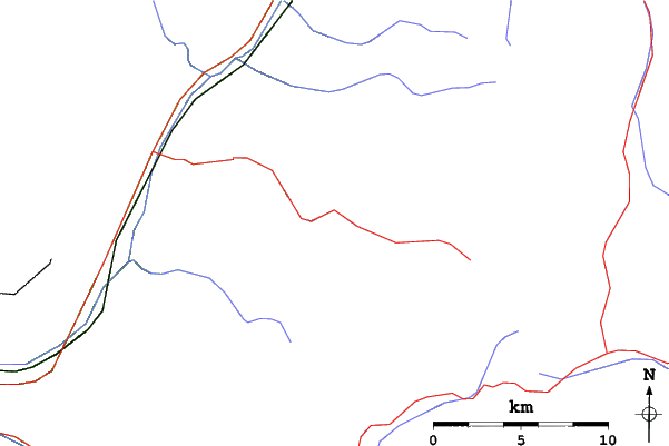 Roads and rivers close to Ortisei