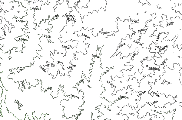 Oze Iwakura Ski Resort neighbourhood contours