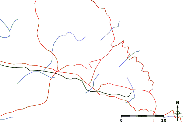 Roads and rivers close to Pilion