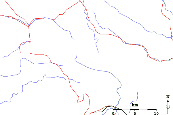 Roads and rivers close to Prat Peyrot