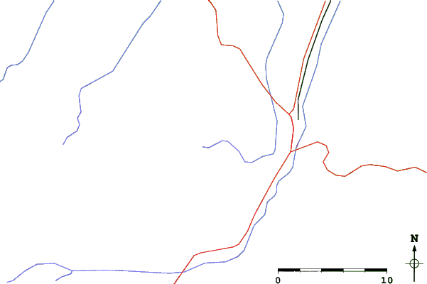 Roads and rivers close to Red Lodge Mountain