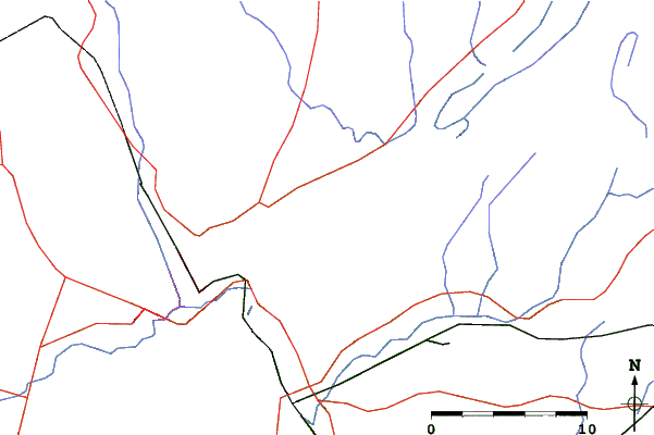 Roads and rivers close to Shawnee Mt