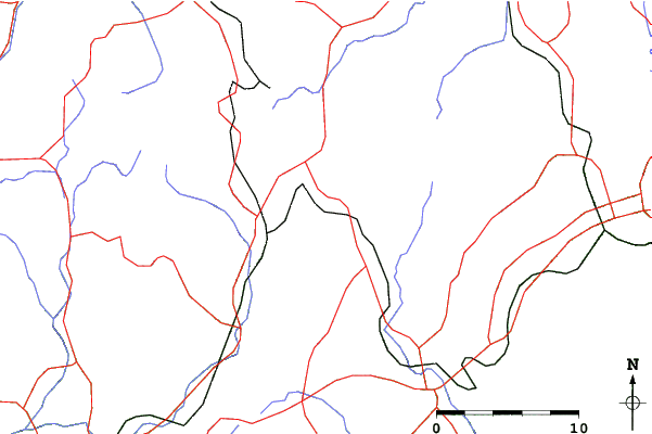 Roads and rivers close to Takano Kogen