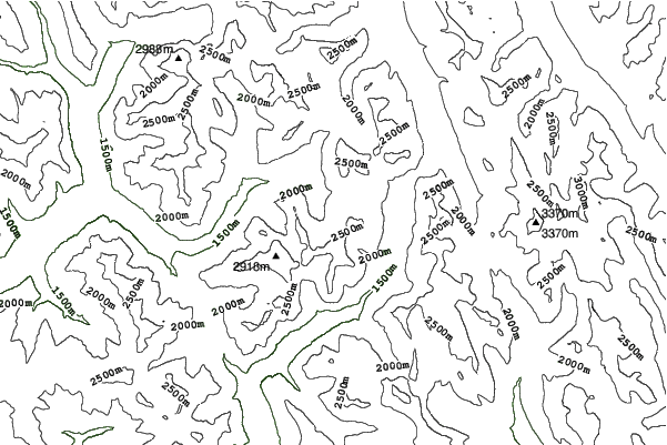 Talus Lodge neighbourhood contours