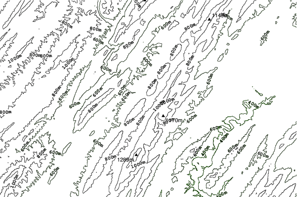 The Homestead Ski Area neighbourhood contours