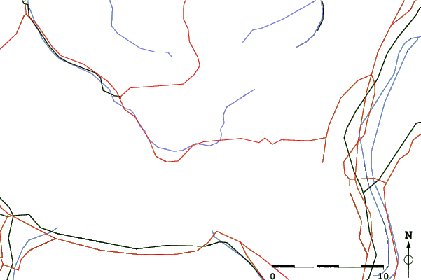 Roads and rivers close to Unterwasser - Toggenburg