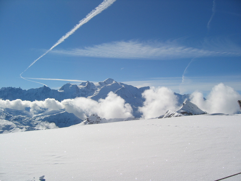the Mont Blanc in the background, Flaine