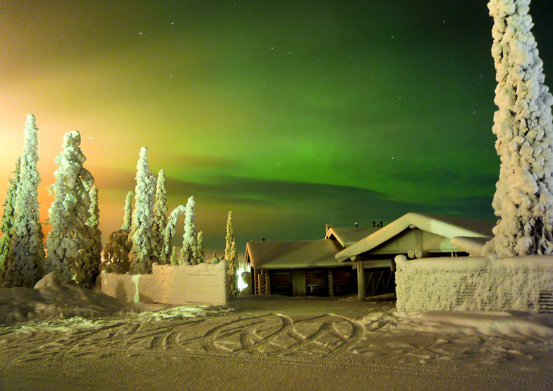 Northern Lights, Skiing, Finalnd, Ruka