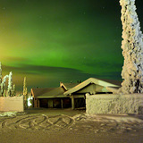 Northern Lights, Skiing, Finalnd, Finland