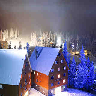 Night snow Drahobrat, Ukraine