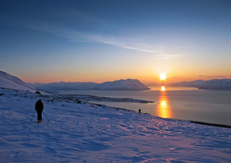 Cross county skiing, Jægervatnet, Troms Fylke, Norway