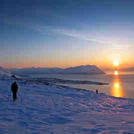 Cross county skiing, Jægervatnet, Troms Fylke, Norway