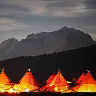 Tentipis Party, Col des Aravis with Mont Blanc, La Clusaz