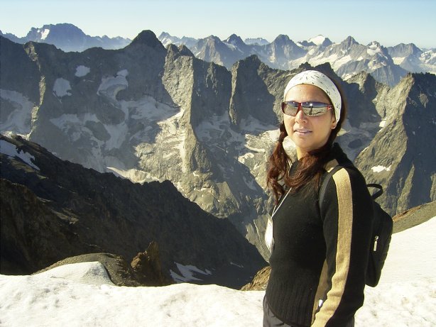 Mrs Roo on the Dome de la Lauze, La Grave-La Meije