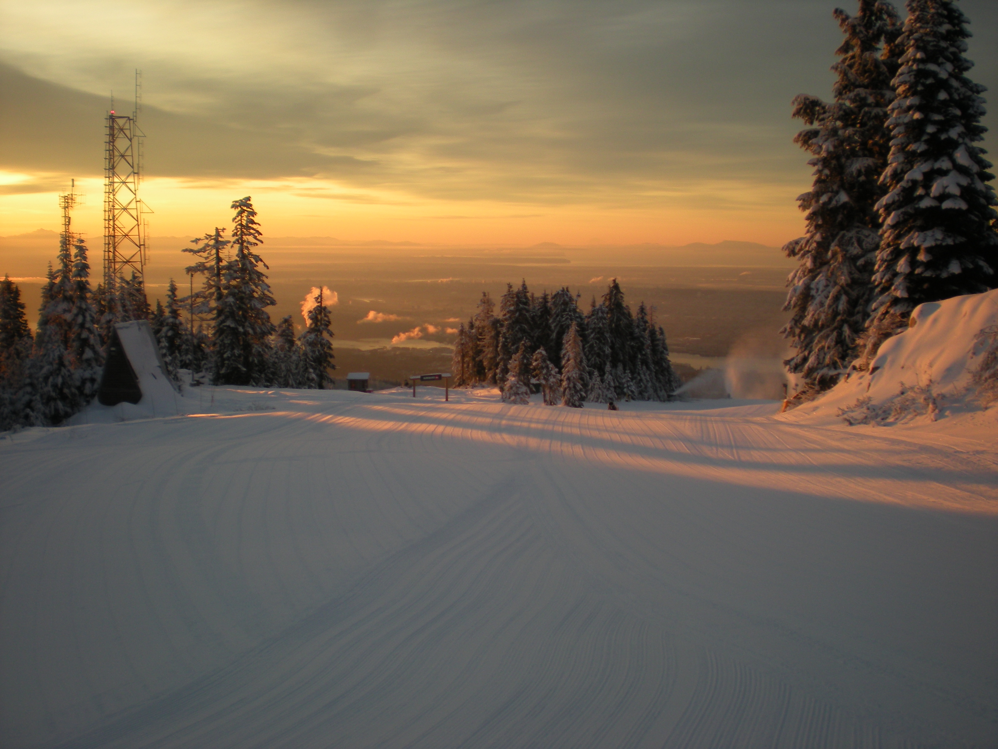 Sunrise snow making, Grouse Mountain