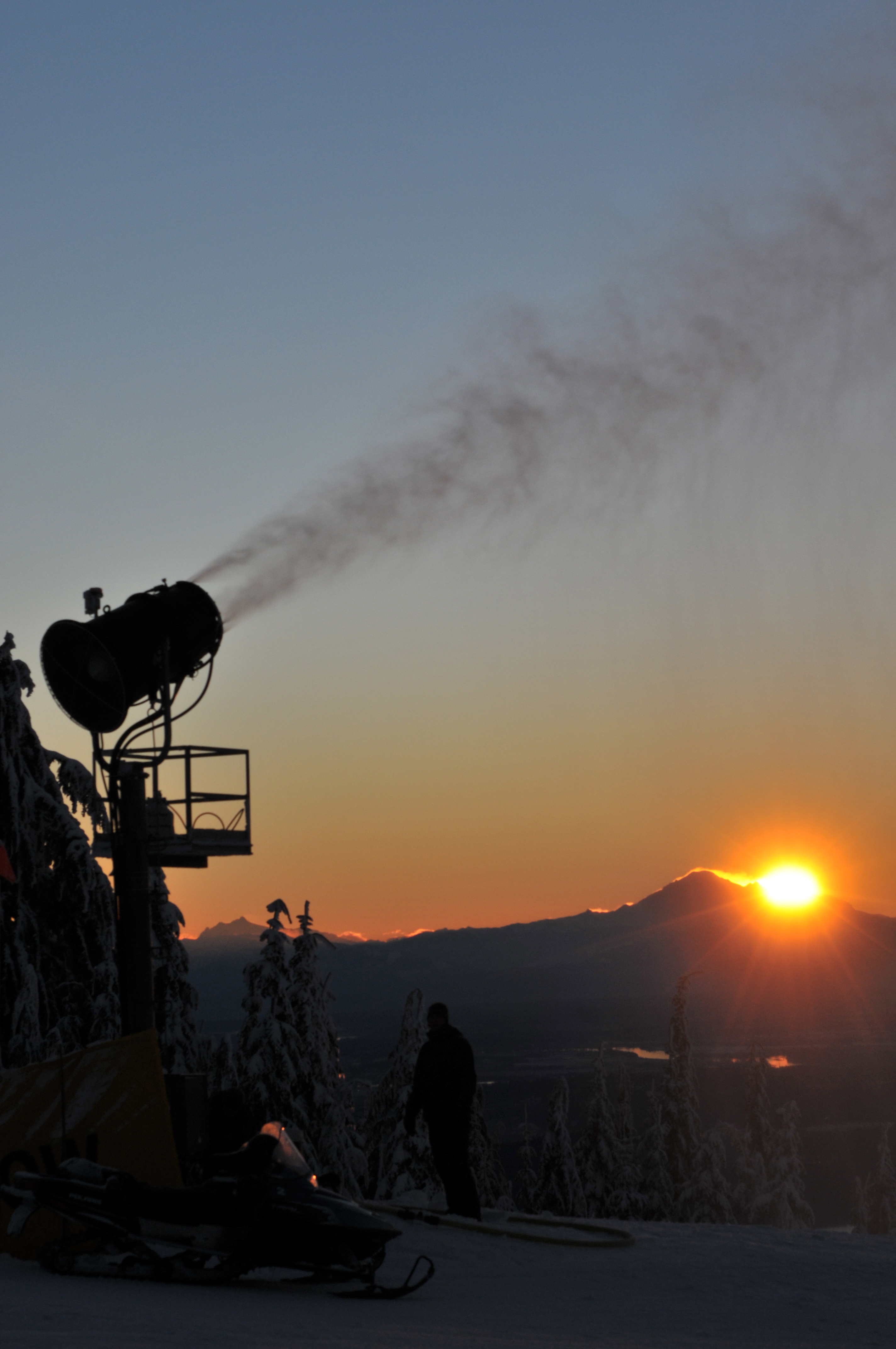 Snow Making at Dawn, Grouse Mountain
