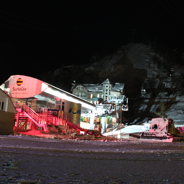 Azau in the night, Mt Elbrus