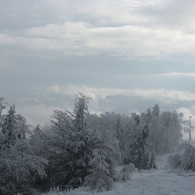 Fog, clouds and sun, Jaworzyna Krynicka
