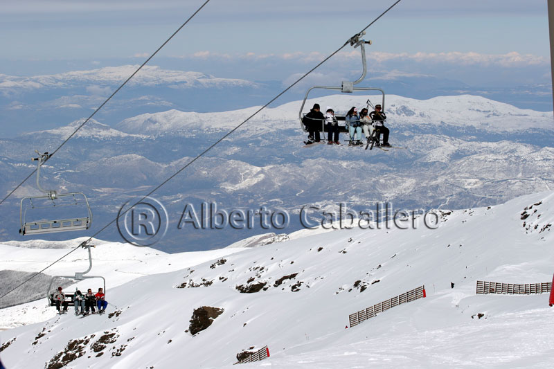Telesilla Stadium en un día de paquete, Sierra Nevada