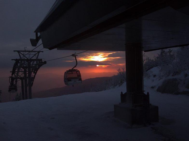 Gondola pink morning, Whiteface Mountain (Lake Placid)