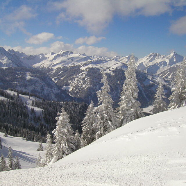 Graen / Tannheimertal with minus 21 degrees C Feb 2005, Füssener-Jöchle-Grän