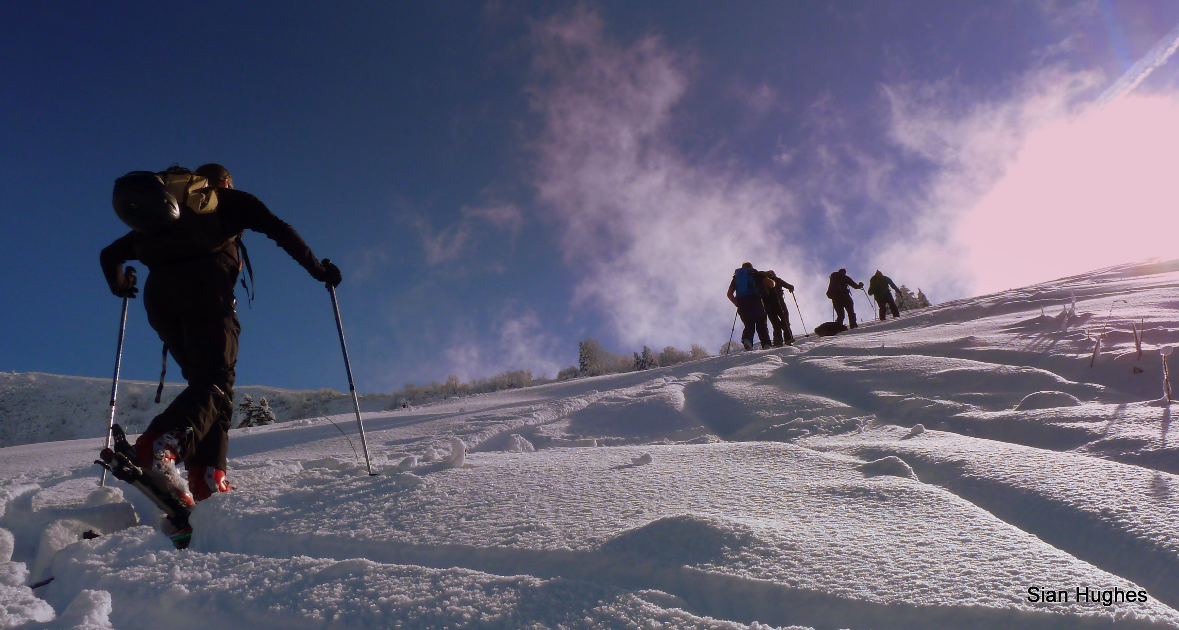 Early Ski Touring on Mt Chery, Les Gets
