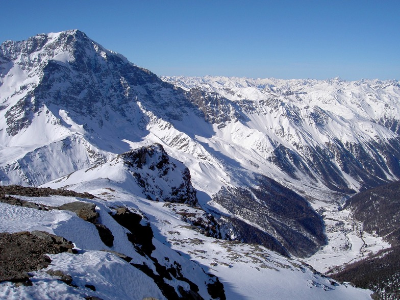 Ortler and Sulden valley, view from Schontaufspitze 3320m