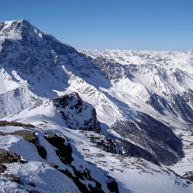 Ortler and Sulden valley, view from Schontaufspitze 3320m