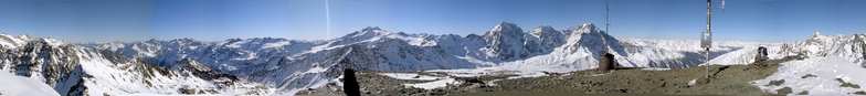 360 panorama view from SCHÖNTAUFSPITZE 3325m, Sulden