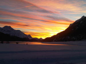 Engadine sunset, Corvatsch-Furtschellas photo