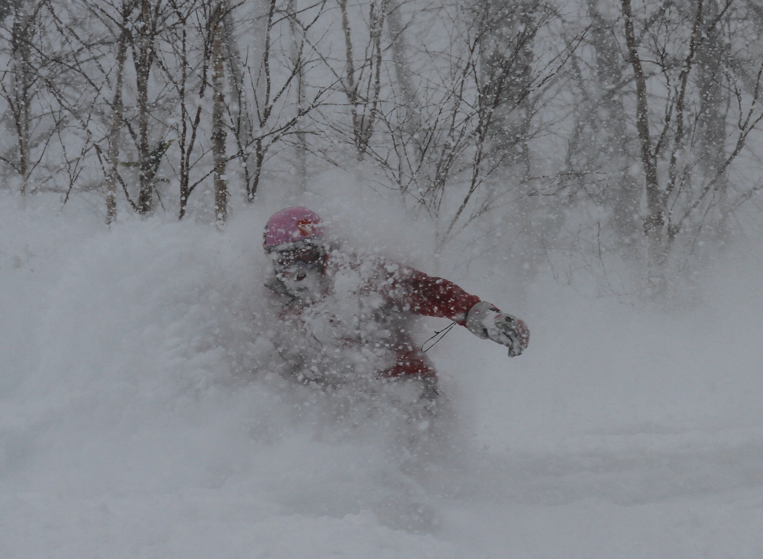 Santa in a pink helmet!, Rusutsu Resort