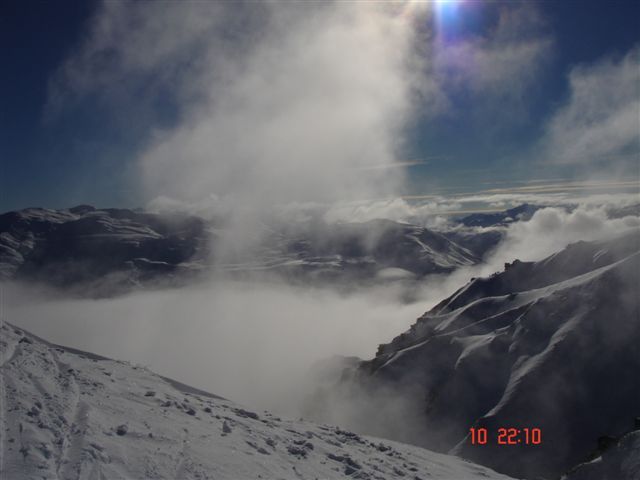 Under the clouds, Coronet Peak