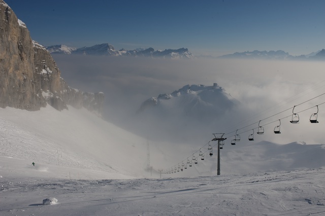 Leysin above the clouds