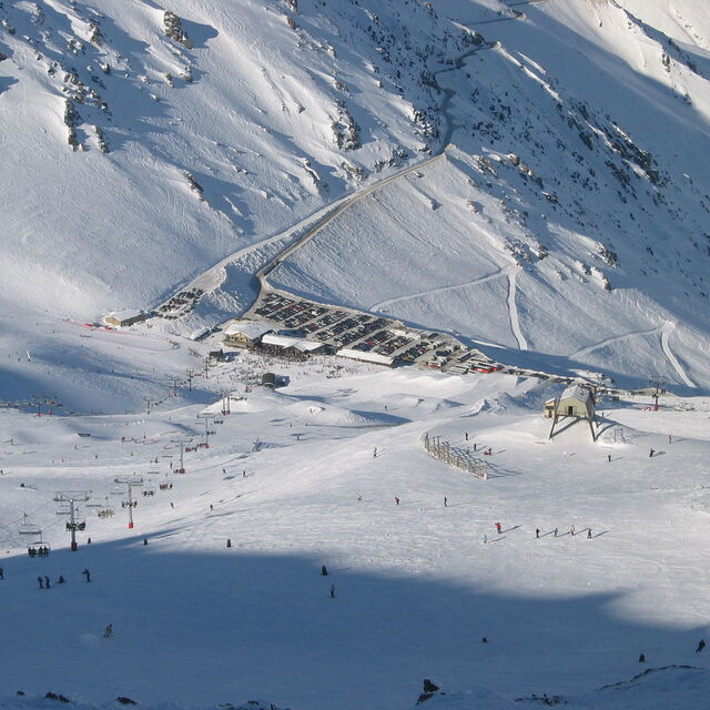 View from Mount Hutts Summit at the ski area, Mt Hutt