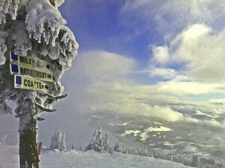 Watercolor on Pow Day, Mount Washington