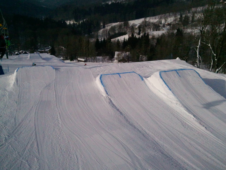 Midle 5th platform with two jumps 7-12m long table and Bouble-kinked box!, Kořenov - Rejdice