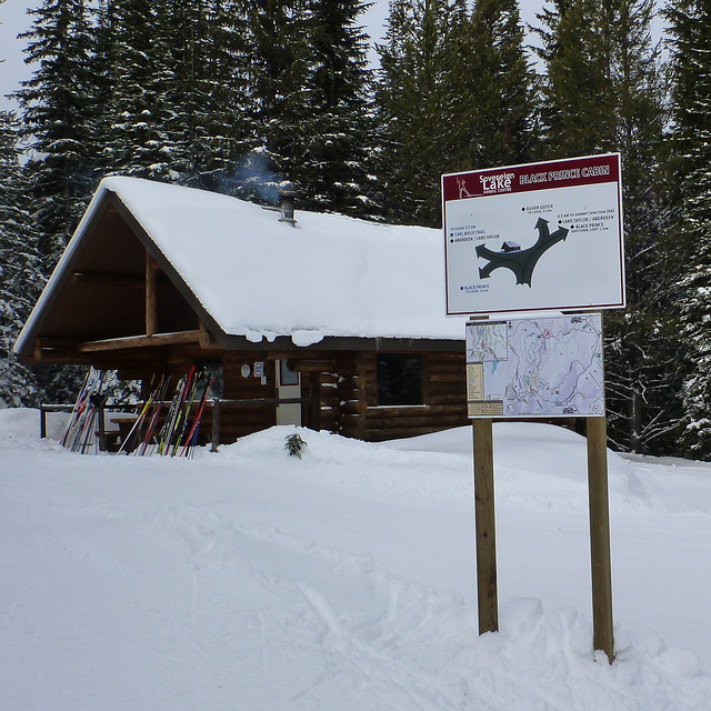 warm up in the cabin, Sovereign Lake Nordic Centre