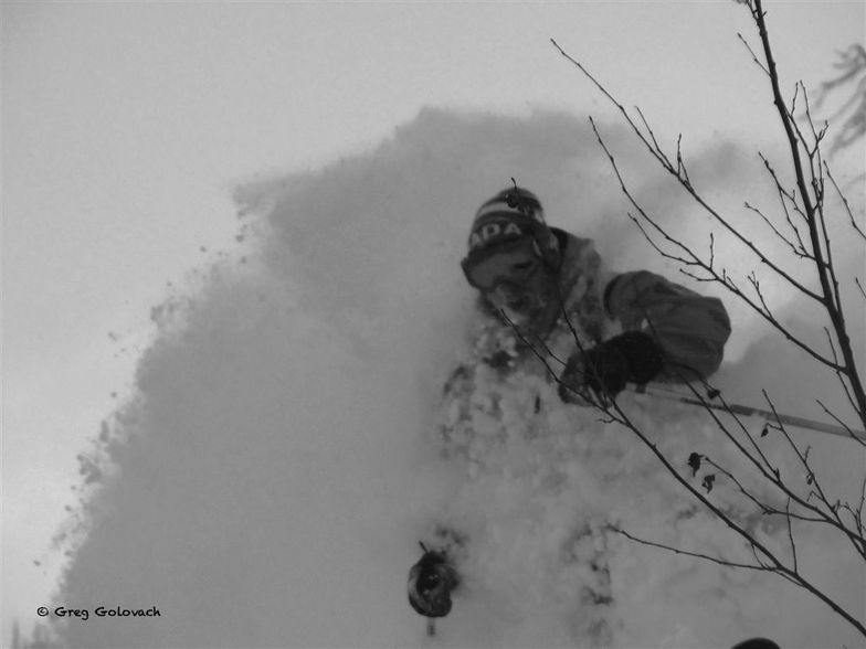It's DRIER UP HERE! Mike Parr by Greg Golovach, Great Canadian Heli-Skiing