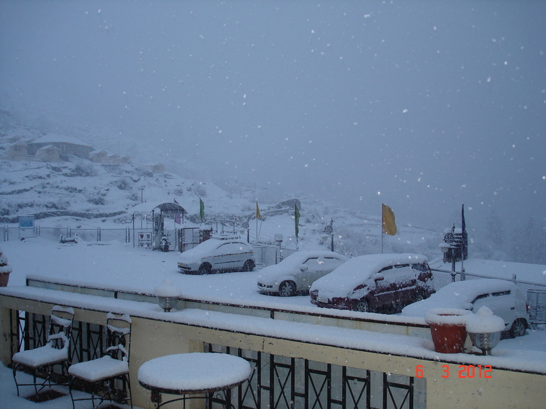 Snow falling in Auli, 6th March 2012