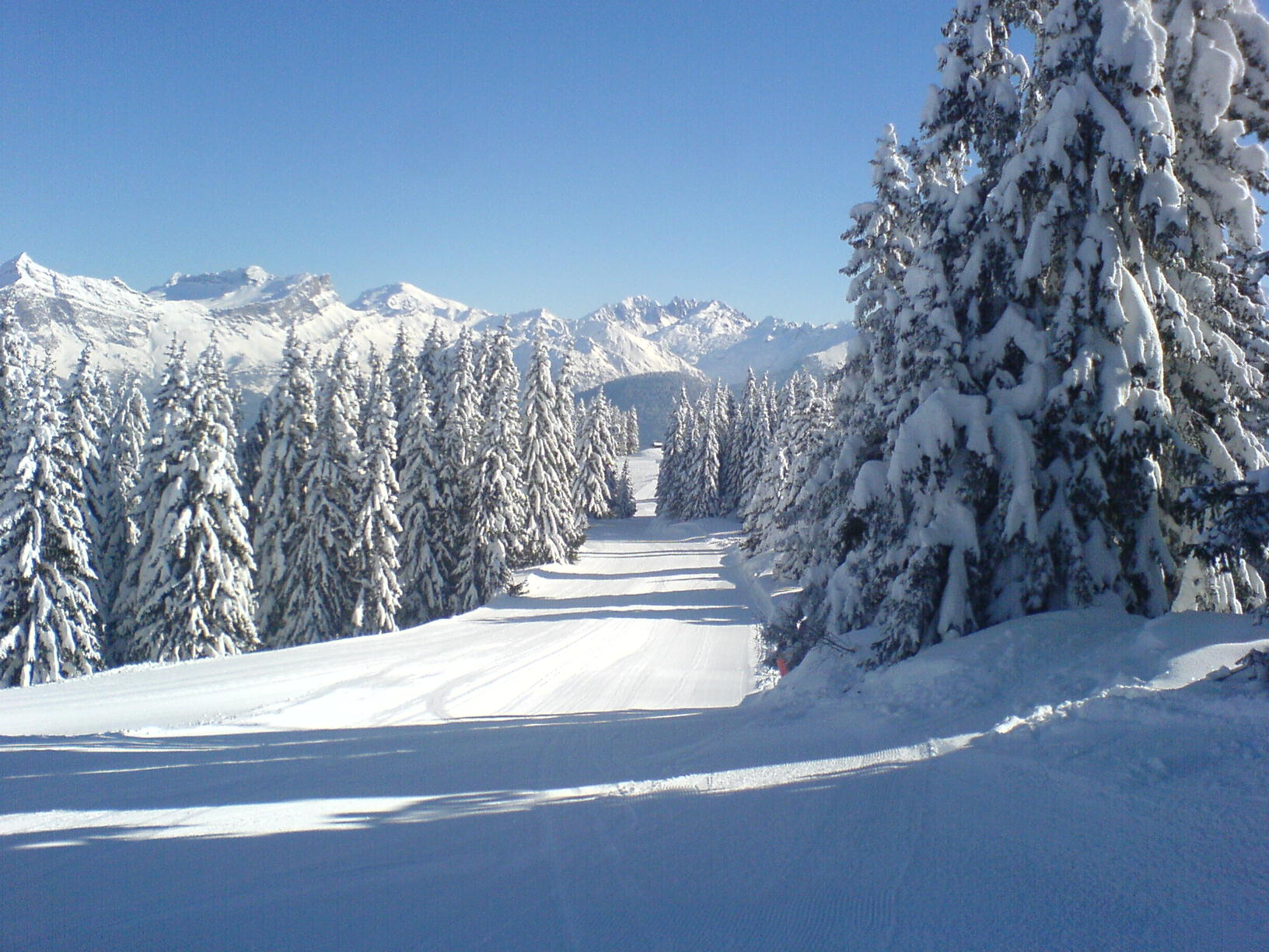 Megeve, France - early morning, empty piste!