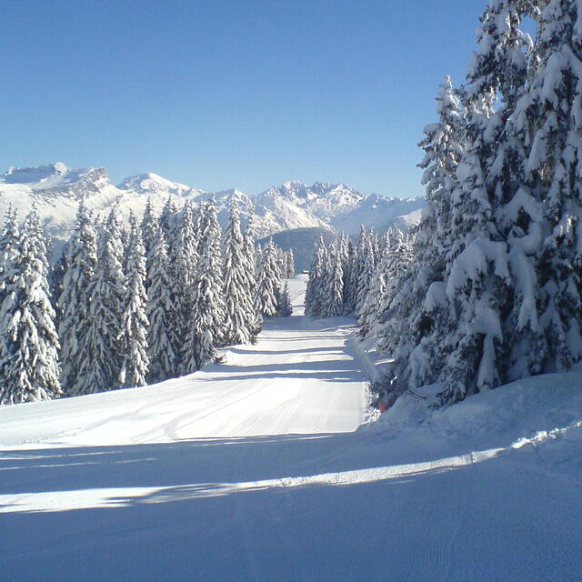 Megeve, France - early morning, empty piste!