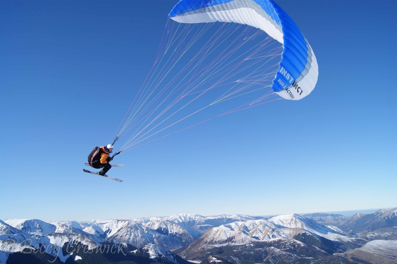 Paraskiing from Mt Cheeseman, Mount Cheeseman