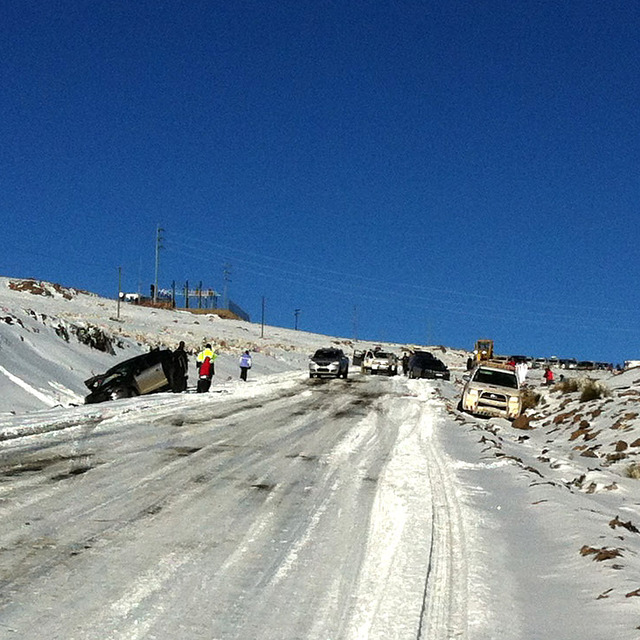 Icy road, Lesotho